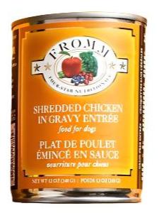 Fromm Four-Star Canned Dog Food, Shredded Chicken in Gravy, 12-oz