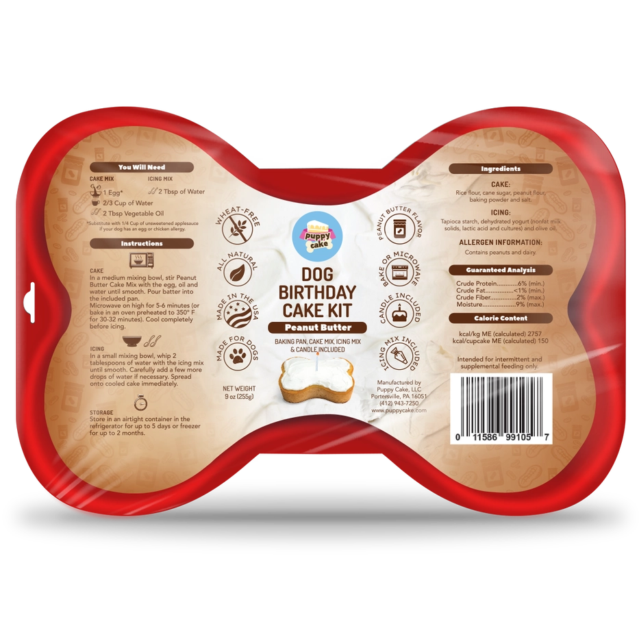 Dog Birthday Kit Includes Bone Shaped Baking Pan - Dog.Dog.Cat.
