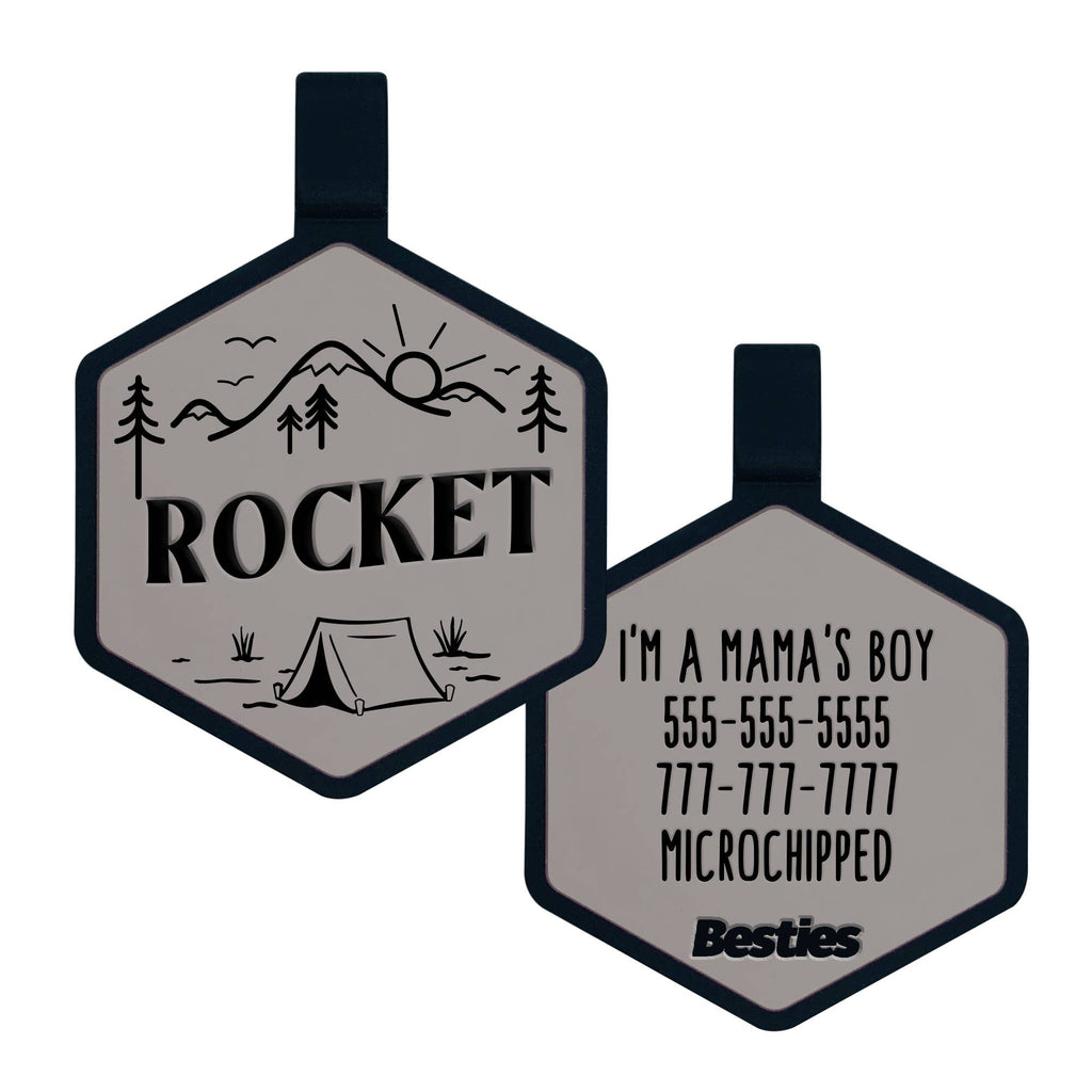 Besties Pets - Adventure Is Calling Silicone Dog ID Tag - Dog.Dog.Cat.