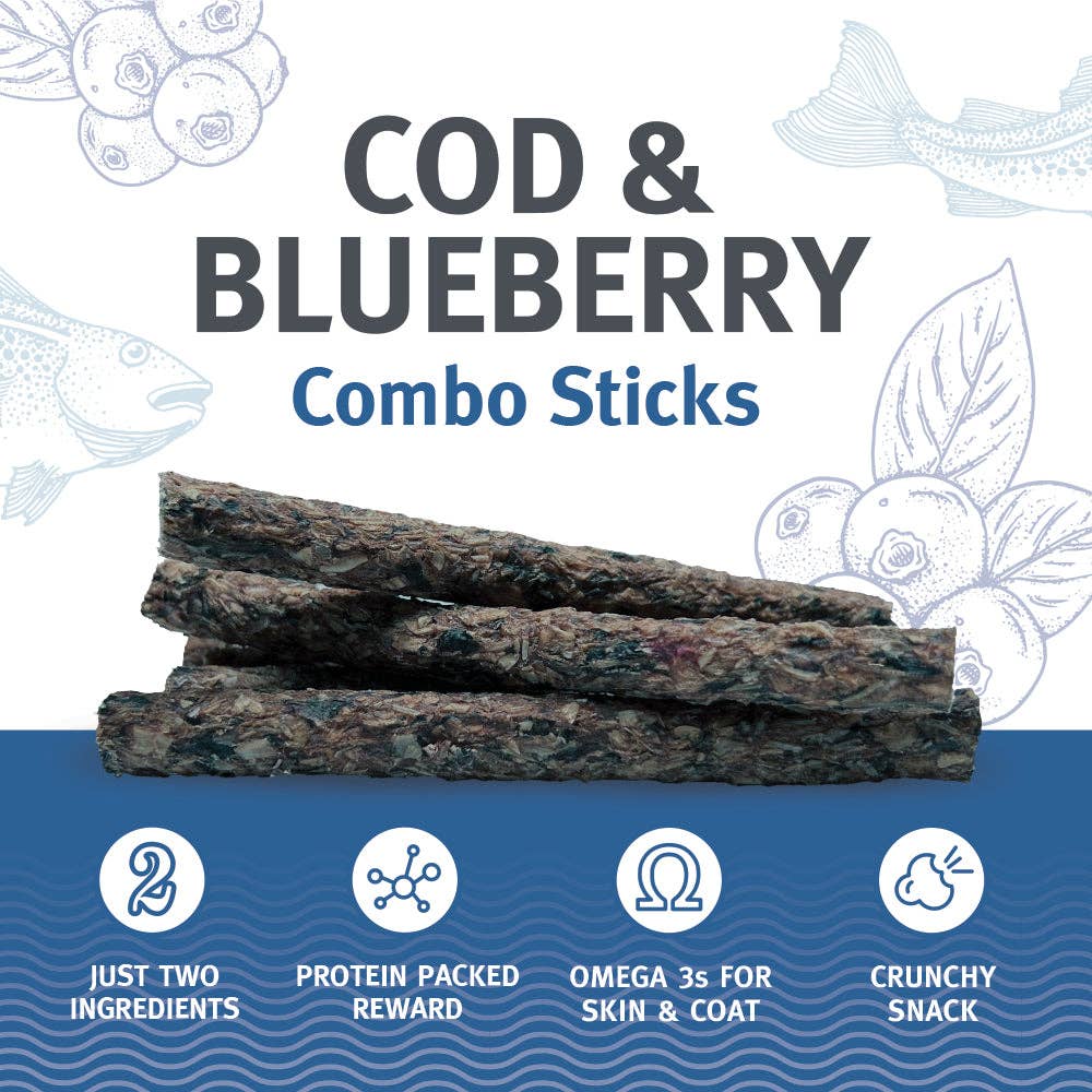 Icelandic+ - Icelandic+ Cod & Blueberry Combo Sticks Dog Treats - Dog.Dog.Cat.