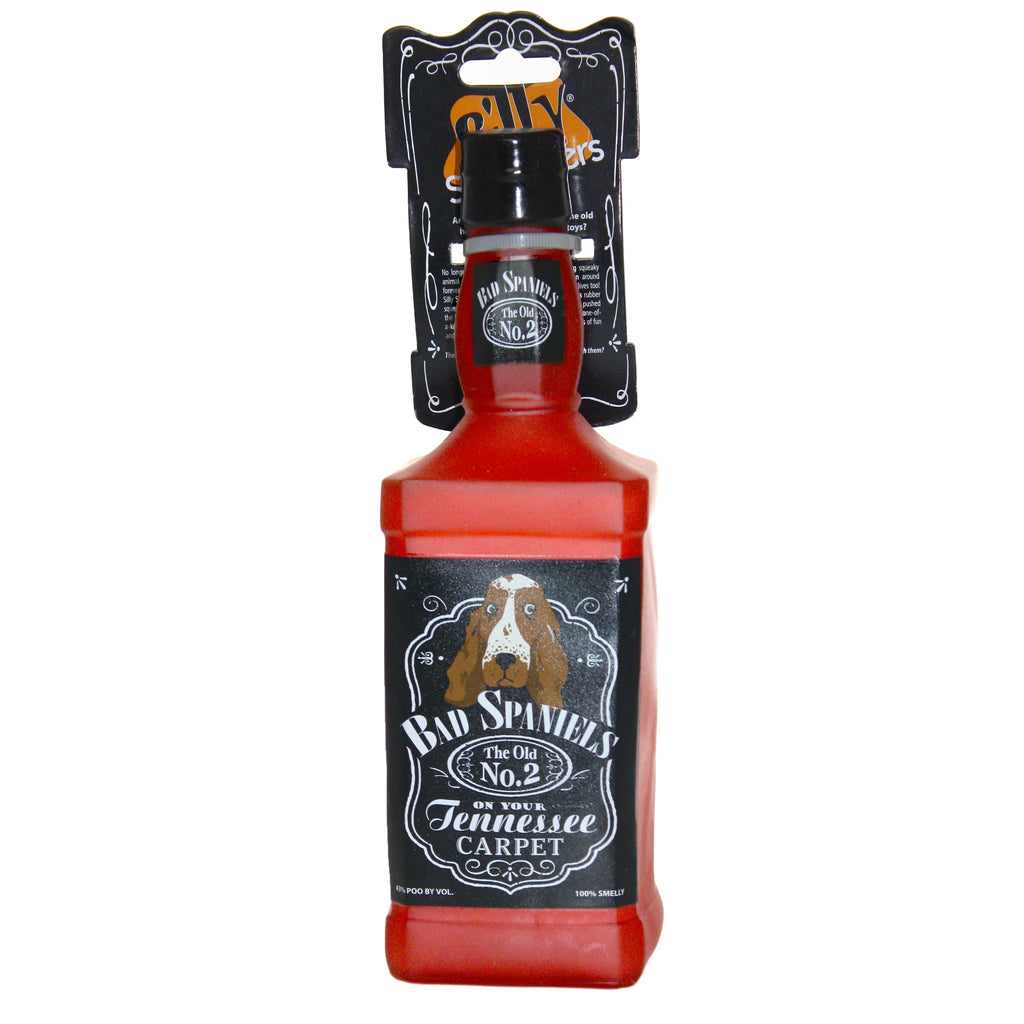 Tuffy Dog Toys - VIP Products - Silly Squeaker Liquor Bottle Bad Spaniels, Squeaky Dog Toy - Dog.Dog.Cat.