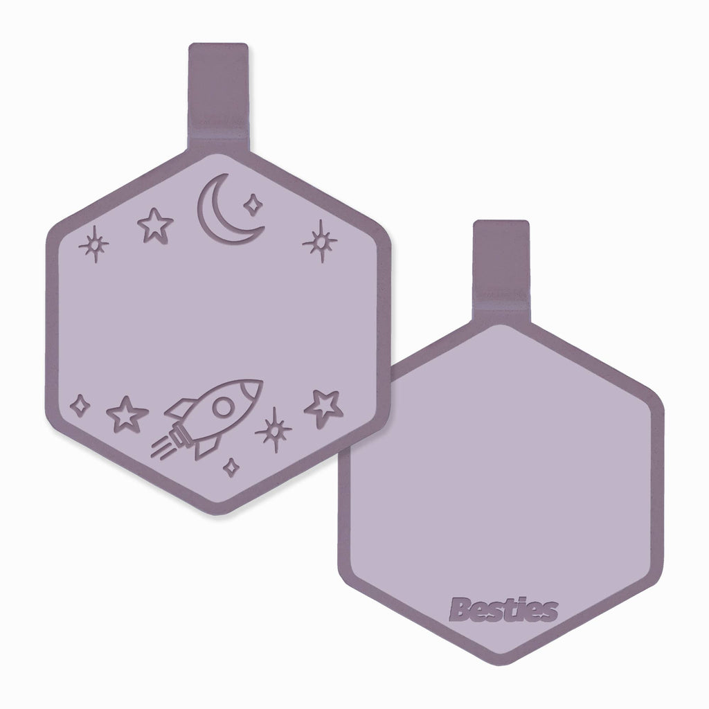 Besties Pets - Space Cadet Silicone Dog ID Tag: Chartreuse - Dog.Dog.Cat.