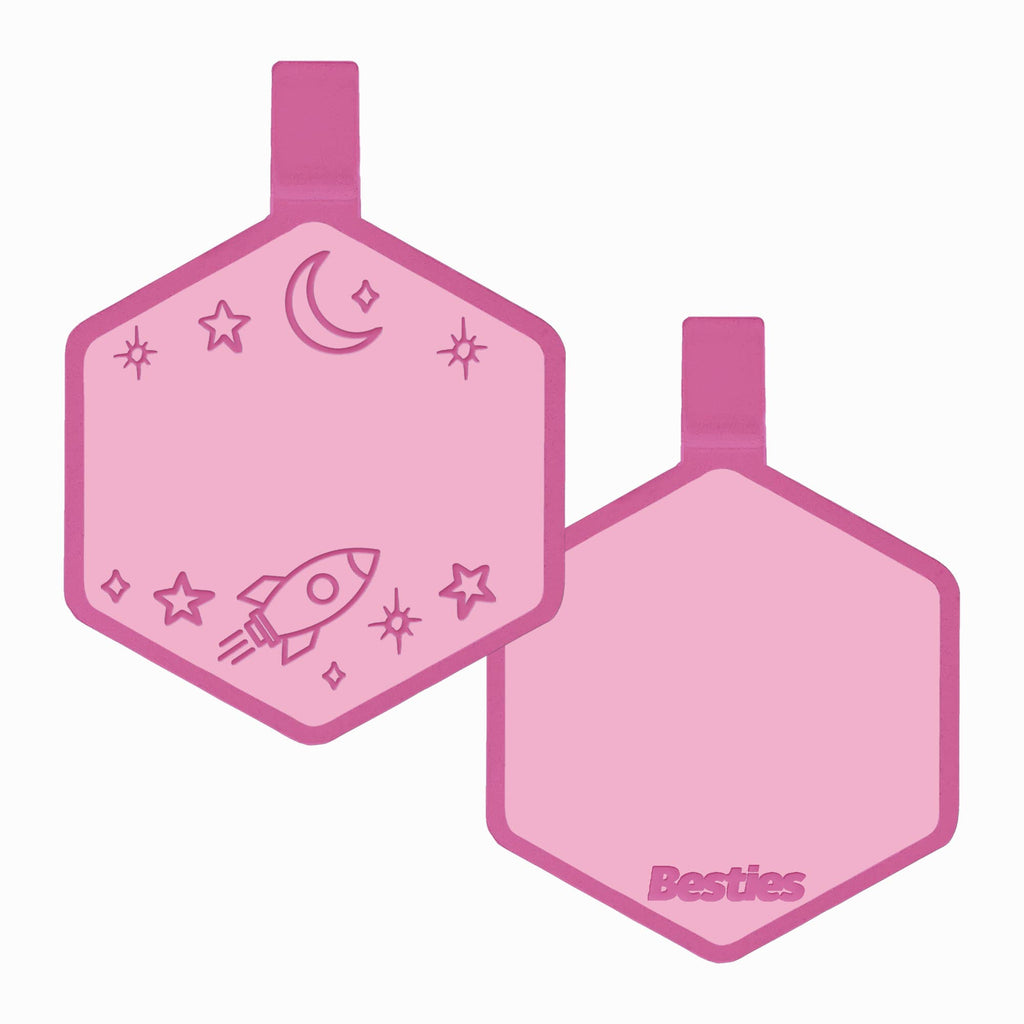 Besties Pets - Space Cadet Silicone Dog ID Tag: Chartreuse - Dog.Dog.Cat.