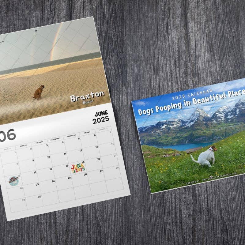 ShutUpAndTakeMyMoney - Dogs Pooping in Beautiful Places™ 2025 Calendar - Gag Gift - Dog.Dog.Cat.