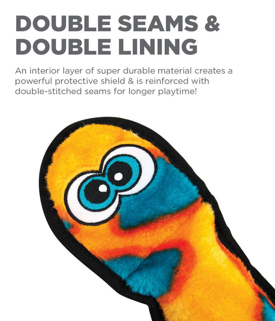 Outward Hound Invincibles Snake Durable Plush Toy Orange XL - Dog.Dog.Cat.