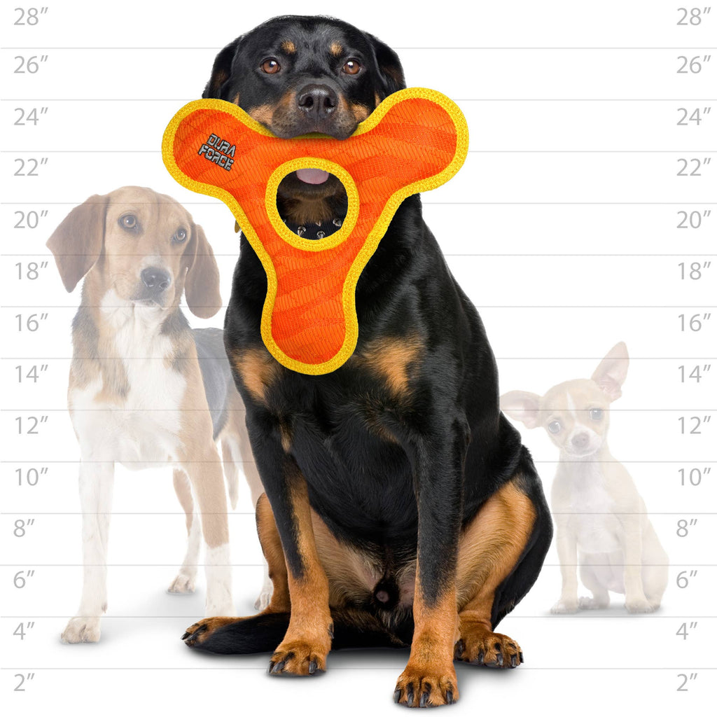 DuraForce Triangle Ring - Orange, Durable, Squeaky Dog Toy - Dog.Dog.Cat.