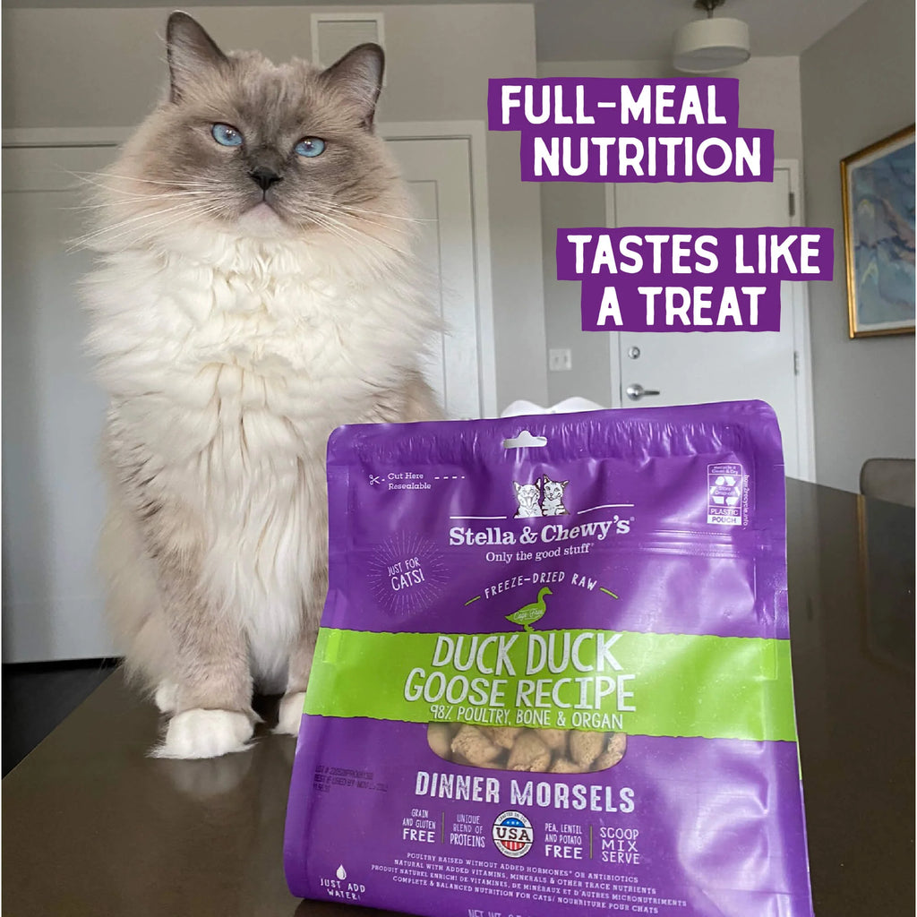 Stella & Chewy's Freeze-Dried Raw Cat Food - Duck Duck Goose - Dog.Dog.Cat.