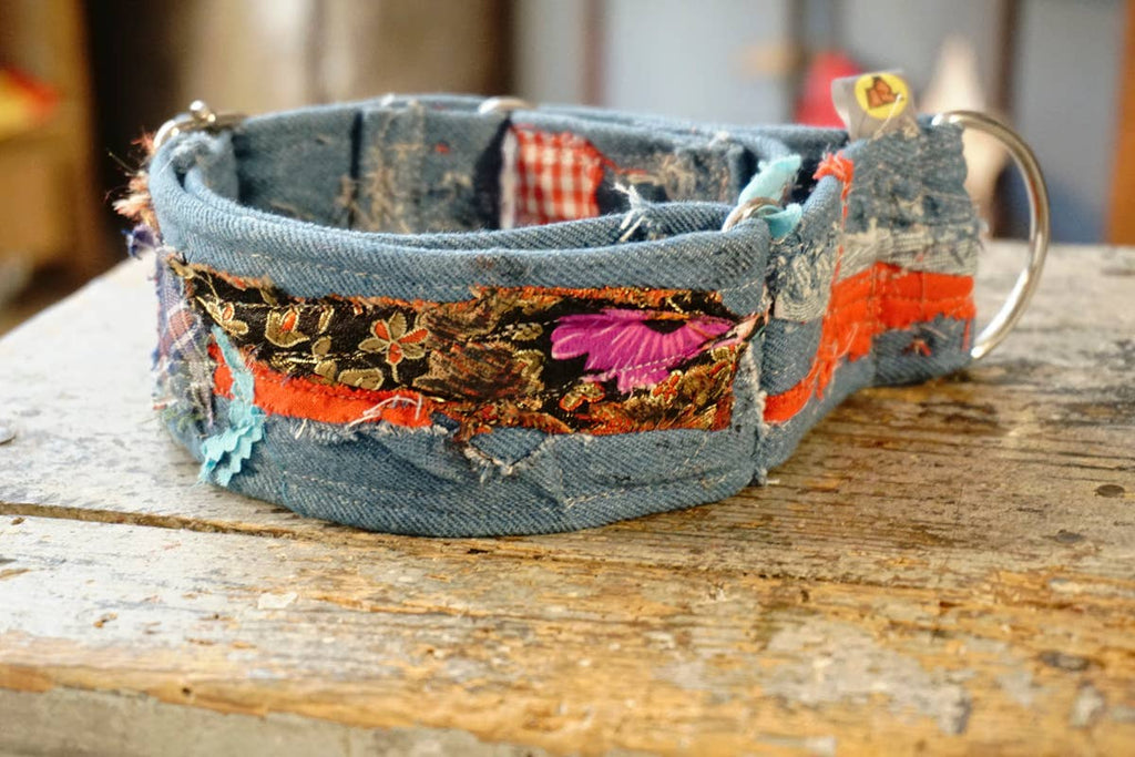 hundsfutter - “Easy” anti-escape dog collar - mixed media jeans - Dog.Dog.Cat.