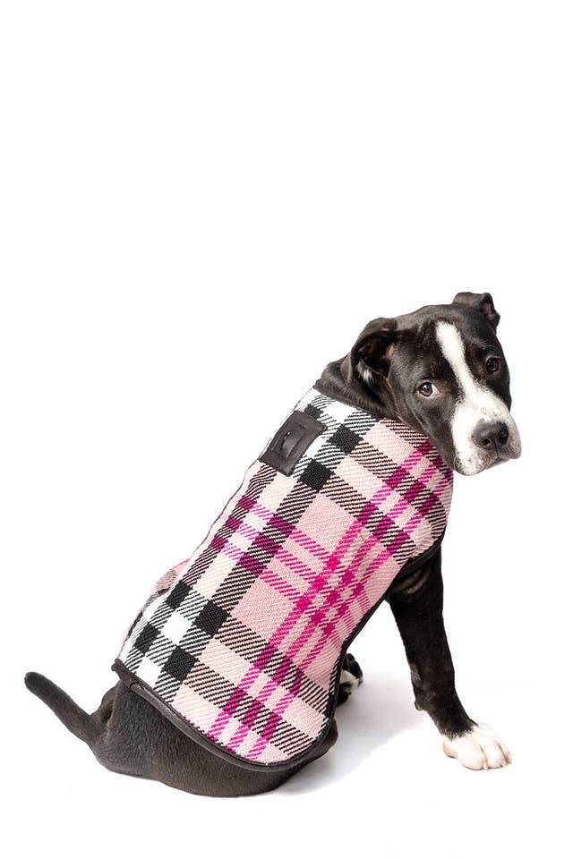 Chilly Dog Dog Blanket Coat Pink Plaid - Dog.Dog.Cat.