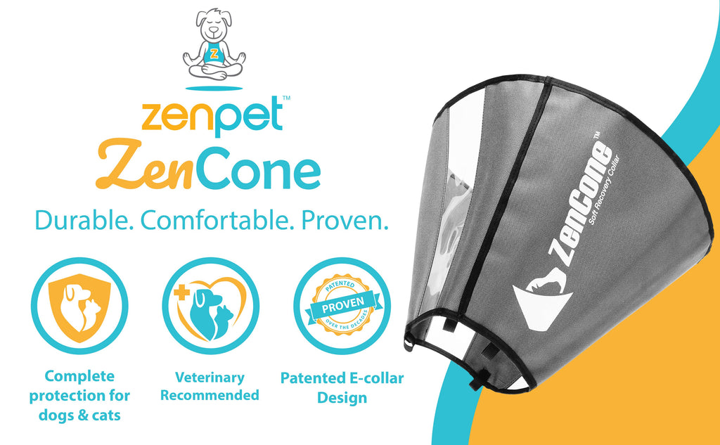 ZenCone Soft Recovery Collar with Windows by ZENPET for Comfortable Pet Healing - Dog.Dog.Cat.