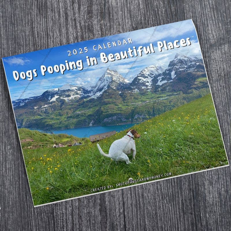 ShutUpAndTakeMyMoney - Dogs Pooping in Beautiful Places™ 2025 Calendar - Gag Gift - Dog.Dog.Cat.