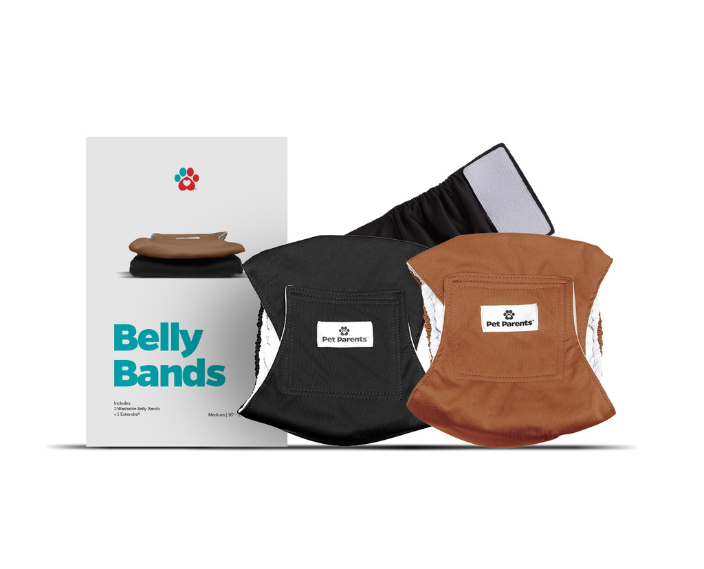 Pet Parents® - Belly Bands (3-Pack) + Extendrs®, Washable Dog Belly Bands - Dog.Dog.Cat.