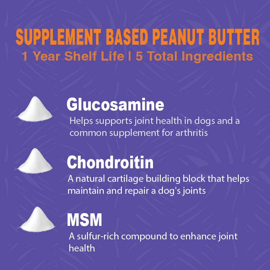 Poochie Butter - 8oz Senior Dog Peanut Butter Squeeze Pack - Dog.Dog.Cat.