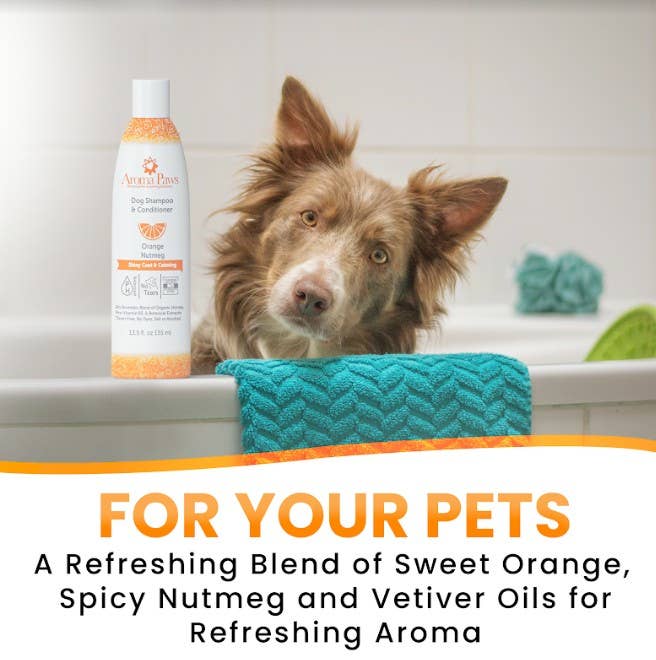 Aroma Paws - 13.5 Oz. Shampoo Orange Nutmeg Vetiver - Dog.Dog.Cat.