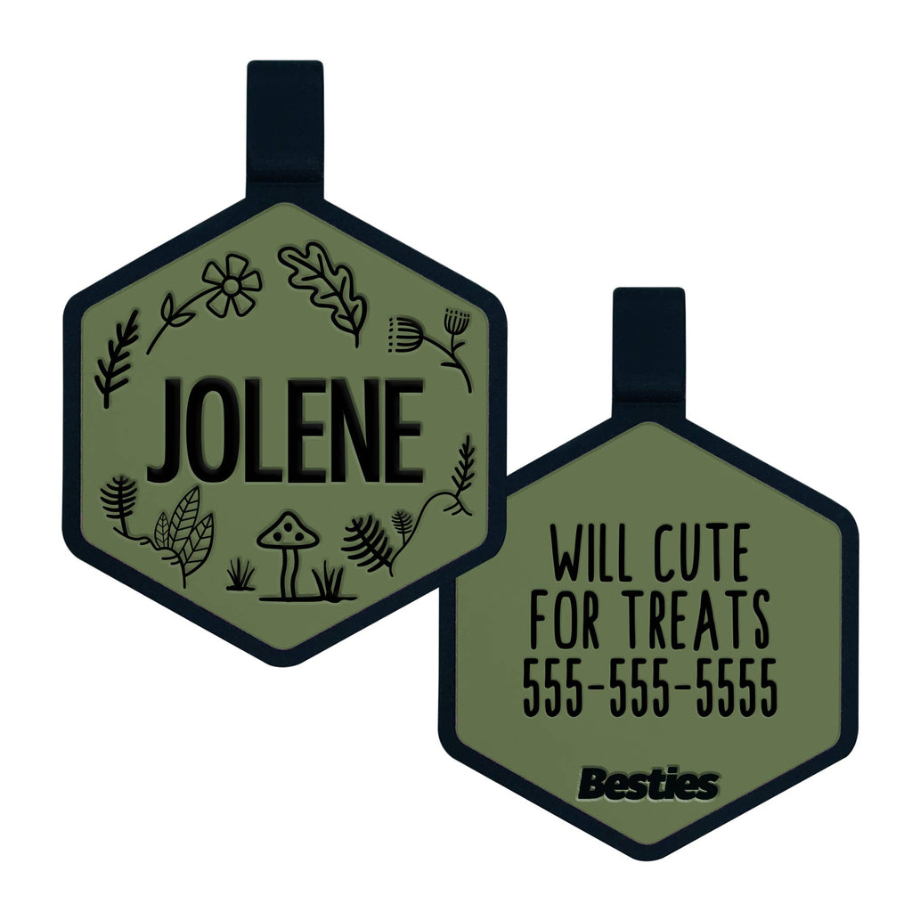 Besties Pets - Woodland Silicone Dog ID Tag - Dog.Dog.Cat.