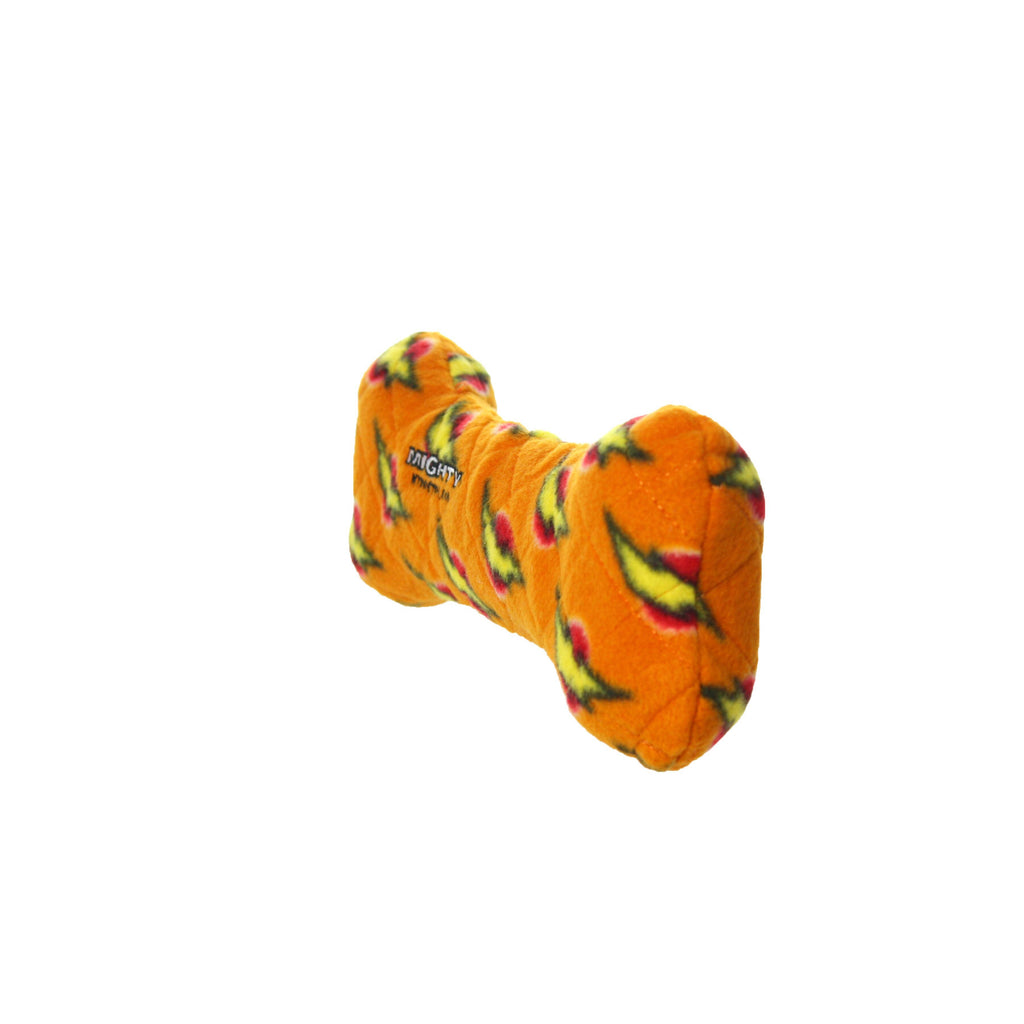 Tuffy Dog Toys - VIP Products - Mighty Bone - Orange, Durable, Squeaky Dog Toy, No Stuffing - Dog.Dog.Cat.