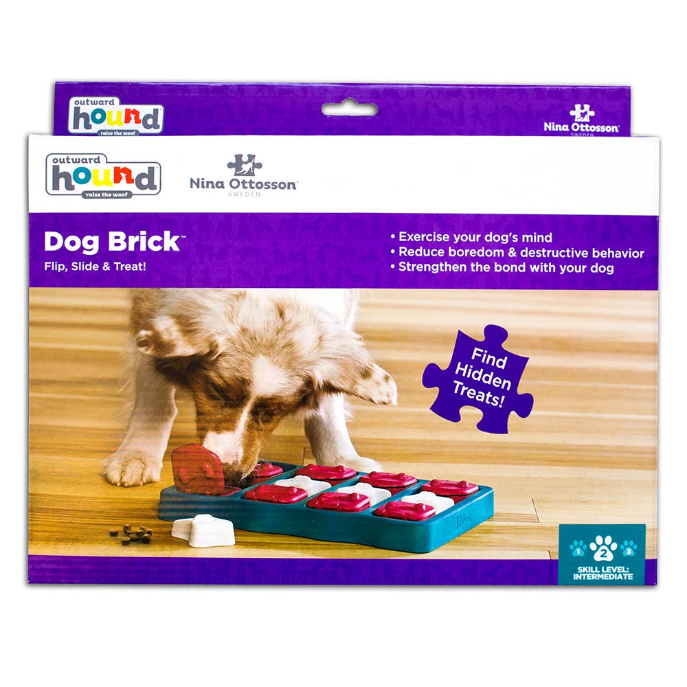 Nina Ottosson Dog Brick Interactive Treat Dog Puzzle Blue - Dog.Dog.Cat.