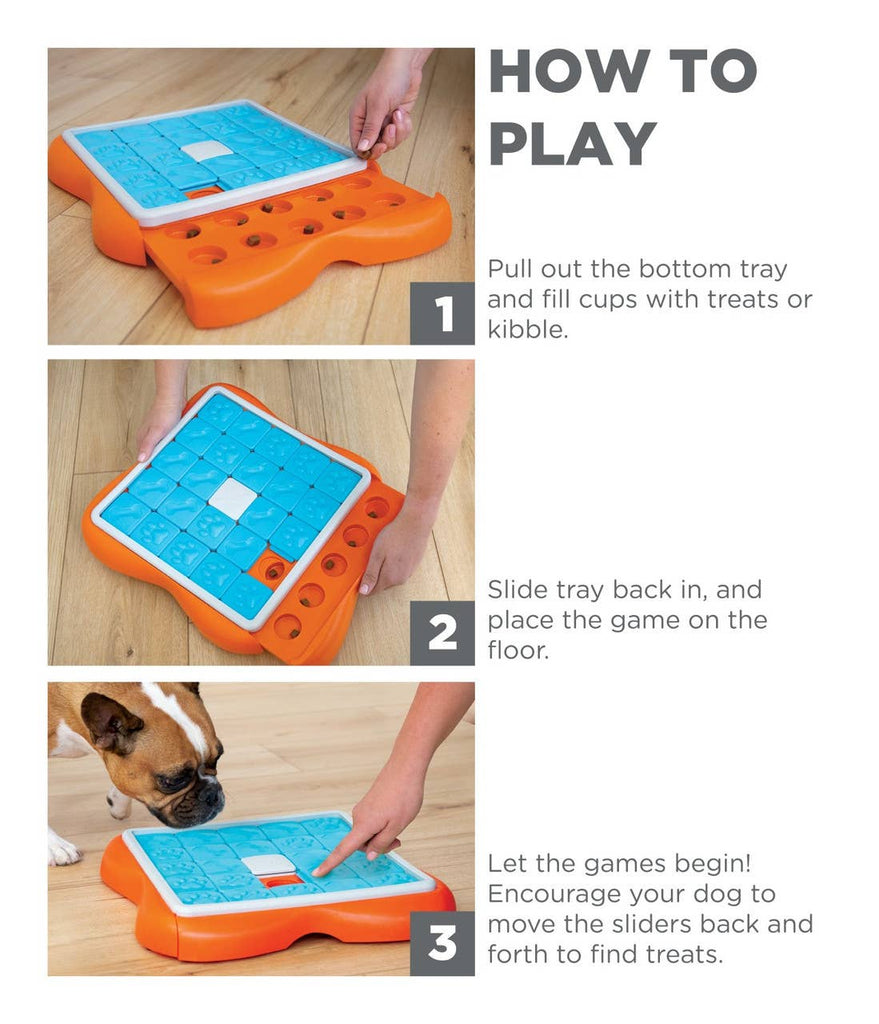 Nina Ottosson Challenge Slider Interactive Treat Dog Puzzle - Dog.Dog.Cat.