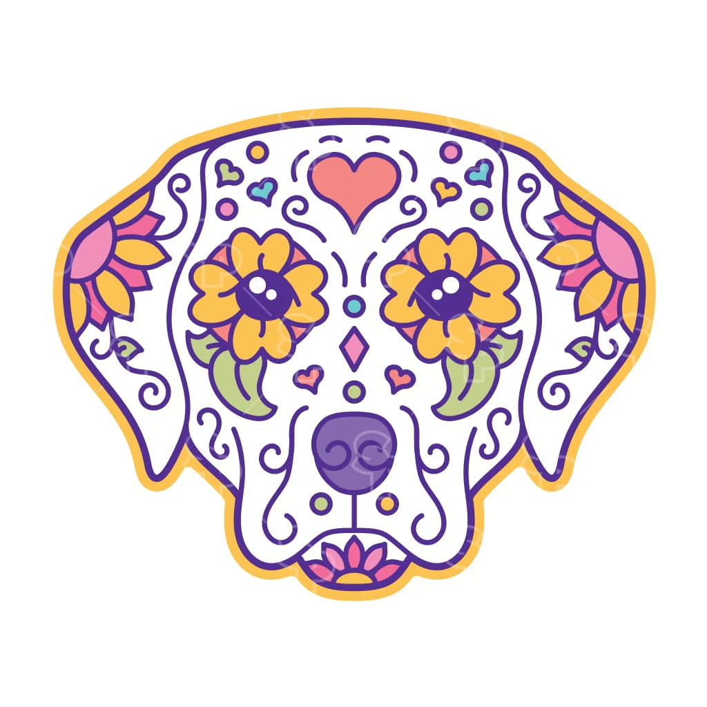 Sticker Pack Sticker-Sugar Skull Dog : LRG - Dog.Dog.Cat.
