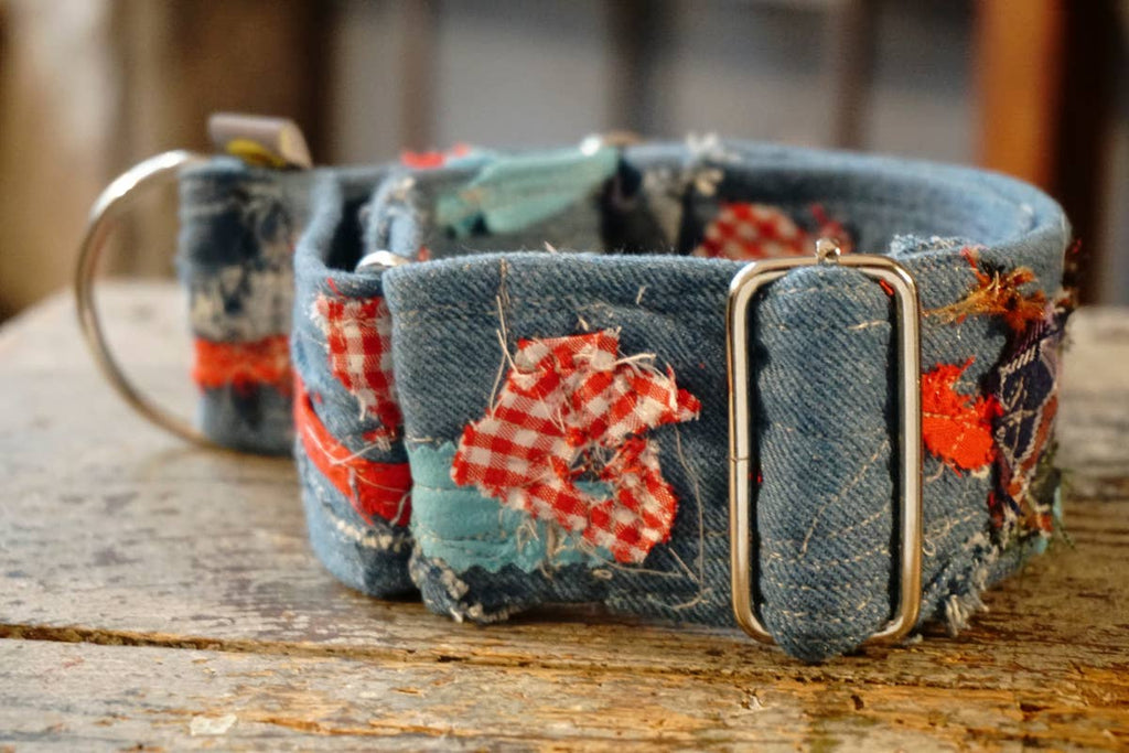 hundsfutter - “Easy” anti-escape dog collar - mixed media jeans - Dog.Dog.Cat.