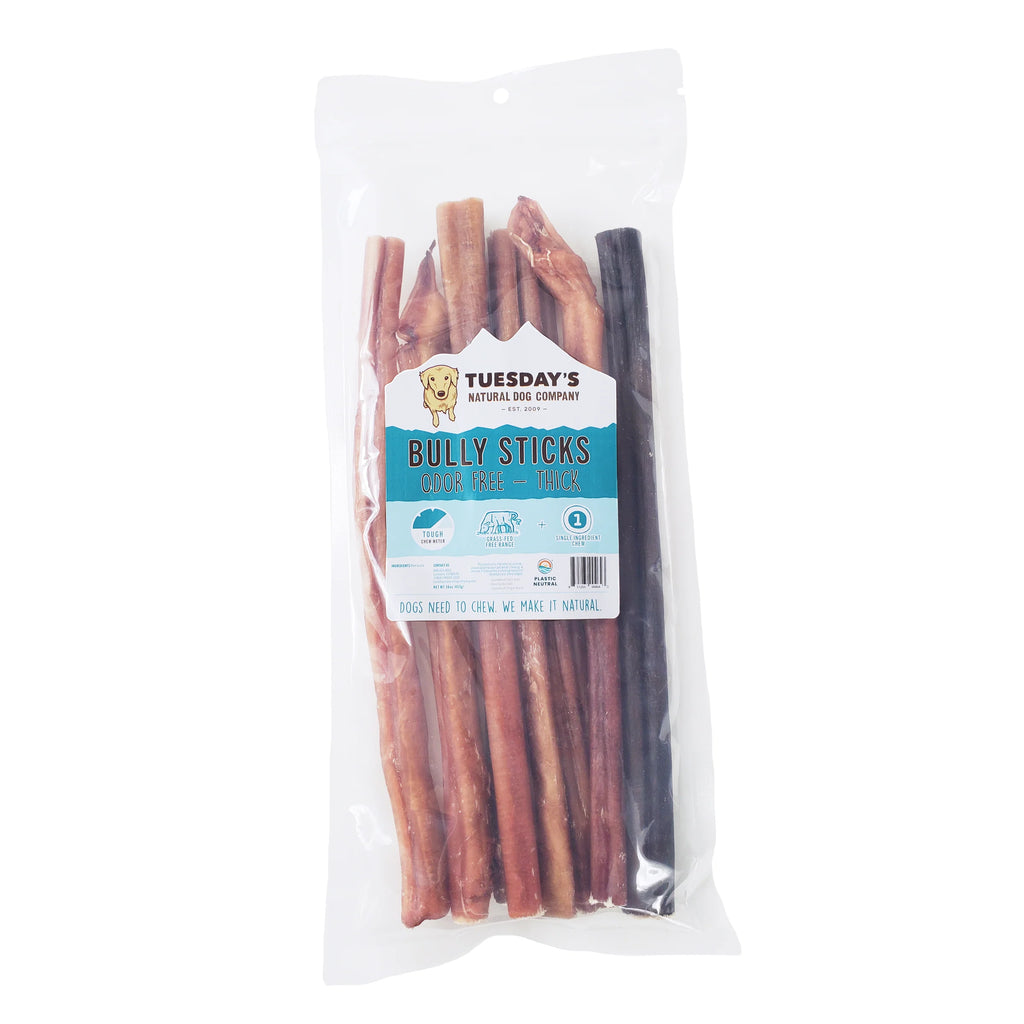 Bully Sticks by the Bag-No Odor "Thick" - Dog.Dog.Cat.