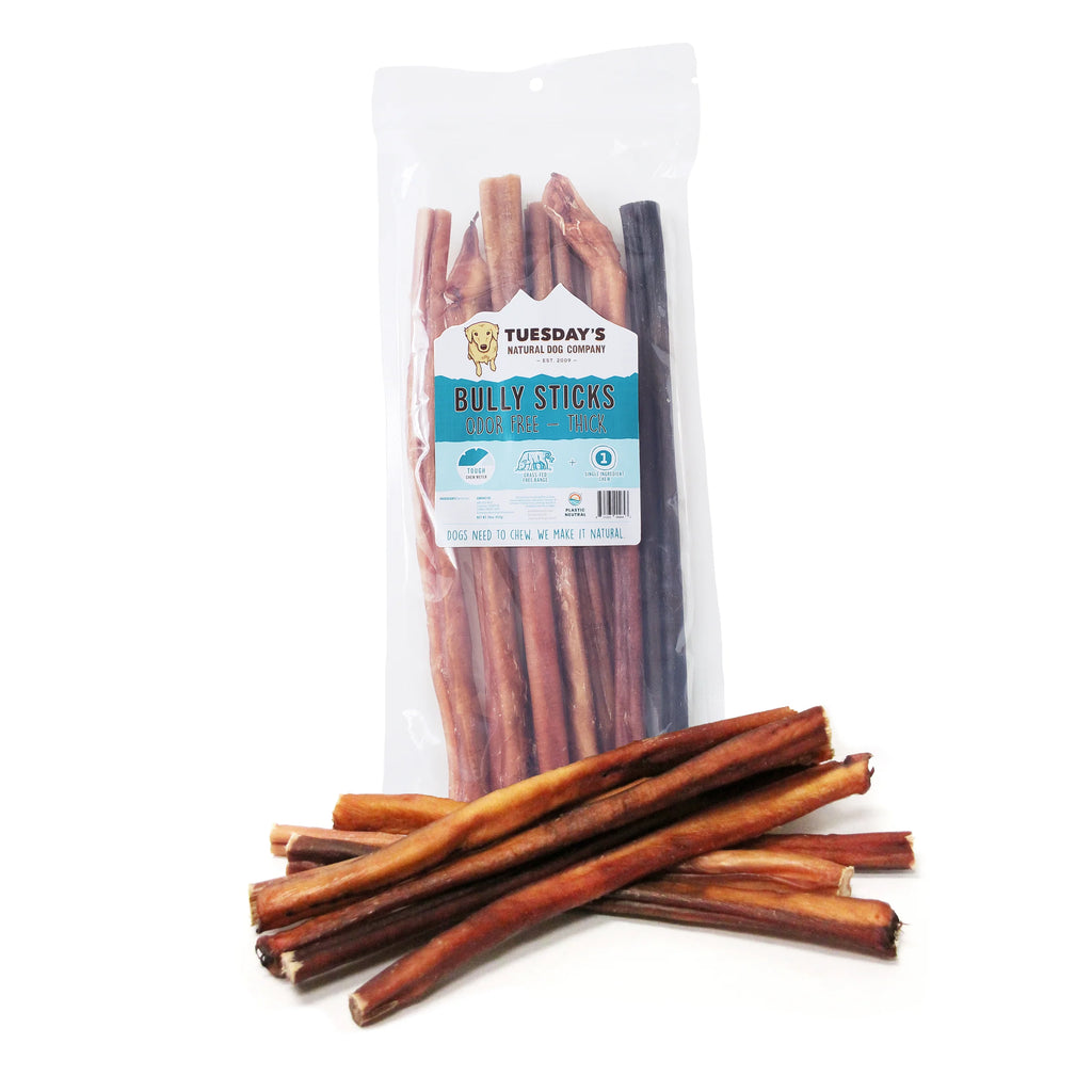 Bully Sticks by the Bag-No Odor "Thick" - Dog.Dog.Cat.