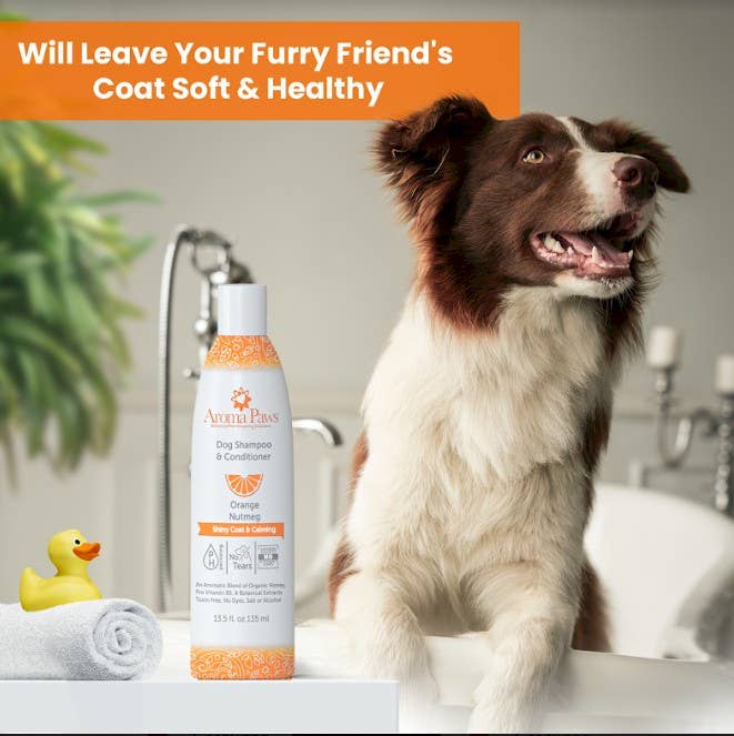 Aroma Paws - 13.5 Oz. Shampoo Orange Nutmeg Vetiver - Dog.Dog.Cat.