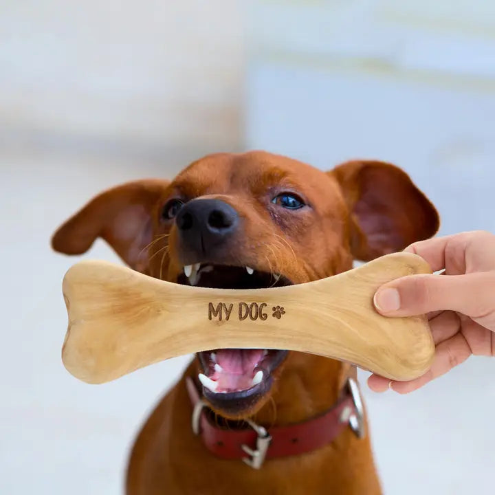 Olive Wood Dog Bone Toy/chew - Lake Tahoe - Dog.Dog.Cat.