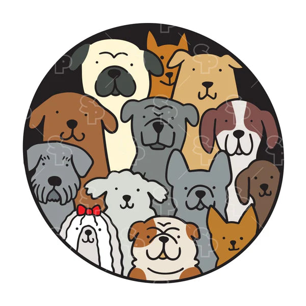 Dog Faces - Sticker - Large - Dog.Dog.Cat.