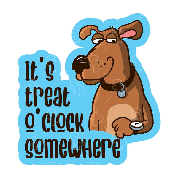 Treat Oclock - Sticker - Small - Dog.Dog.Cat.