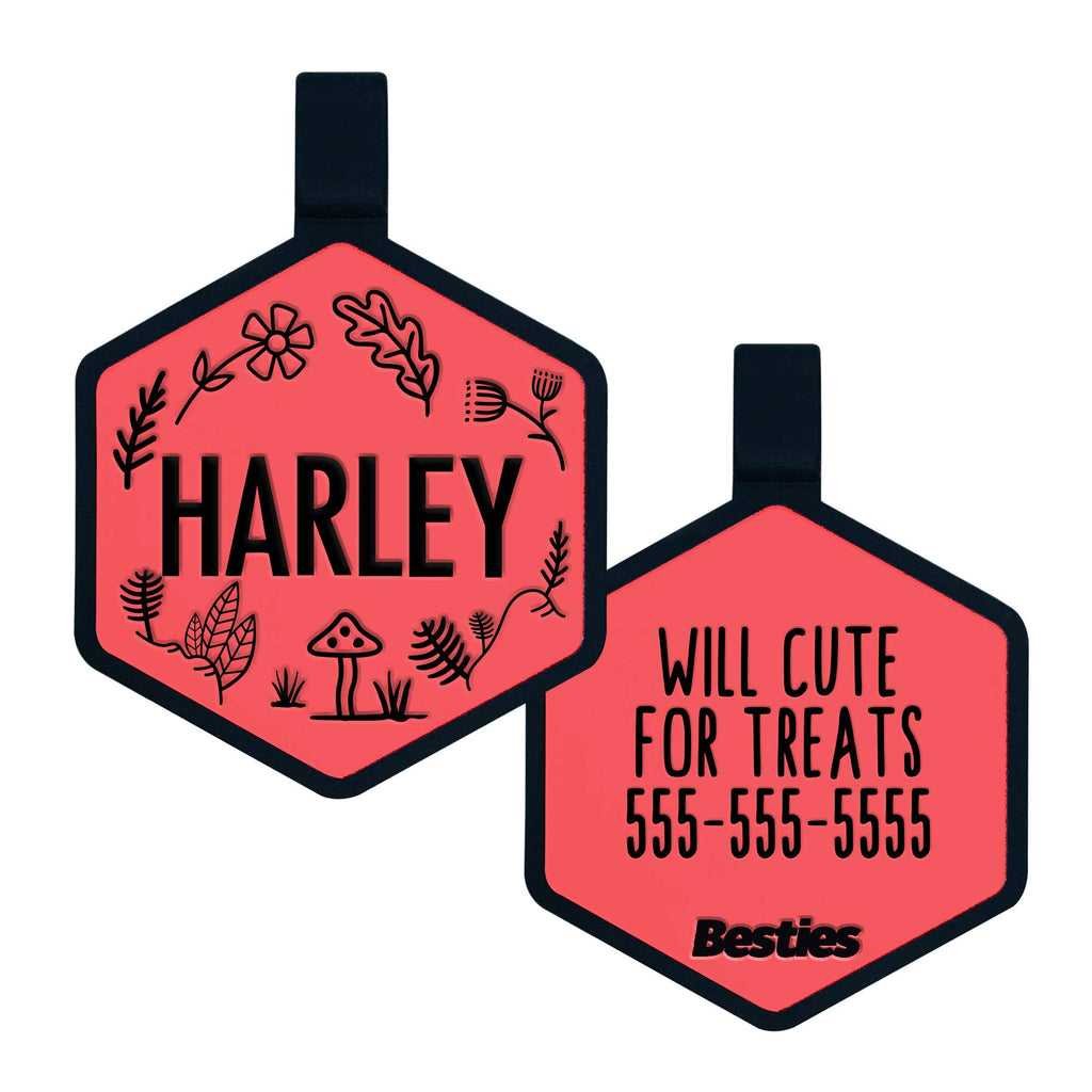 Besties Pets - Woodland Silicone Dog ID Tag - Dog.Dog.Cat.