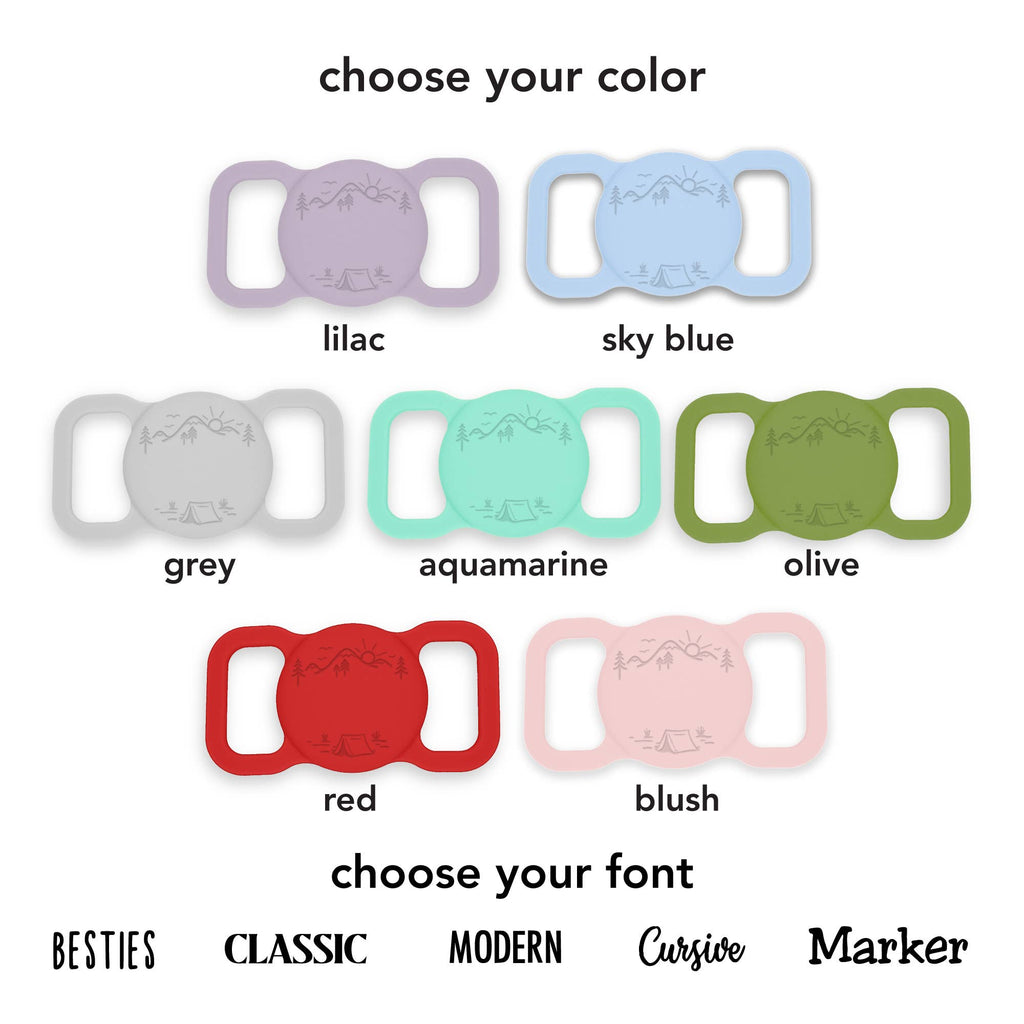 Besties Pets - Adventure Is Calling Silicone Pet AirTag Holder - Custom - Dog.Dog.Cat.