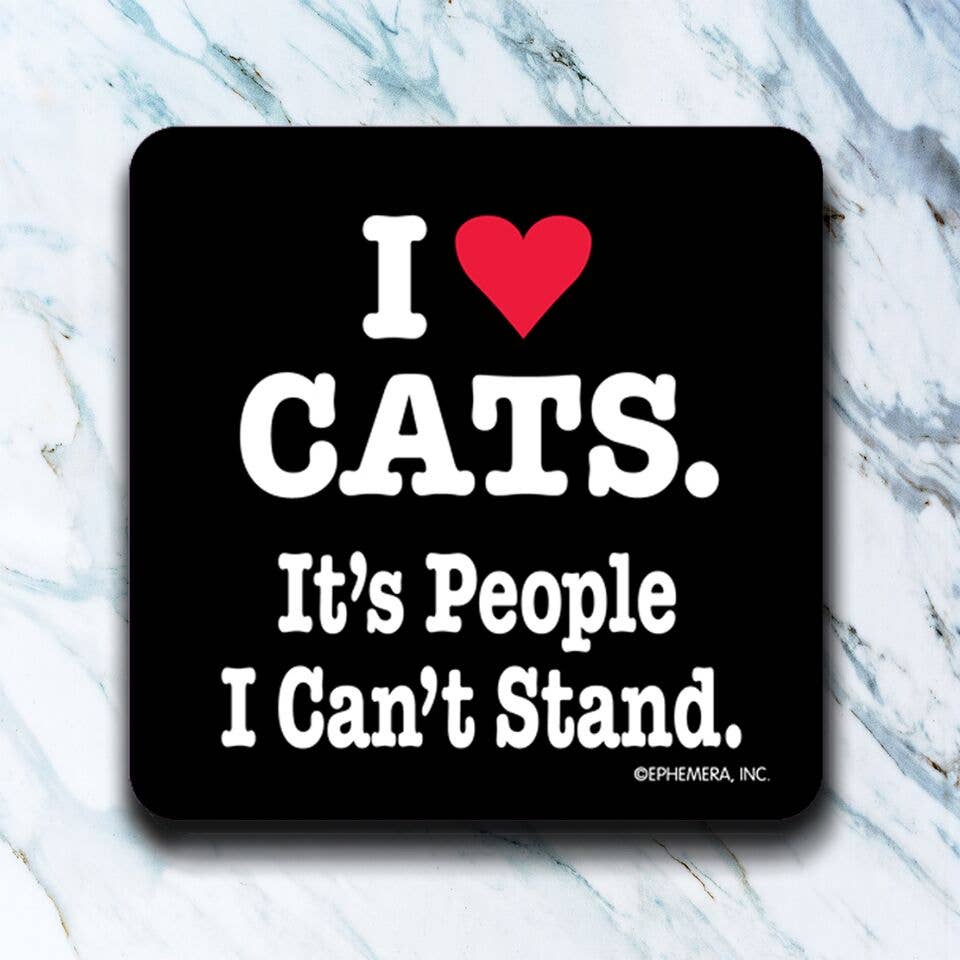 I Heart Cats Coaster - Dog.Dog.Cat.