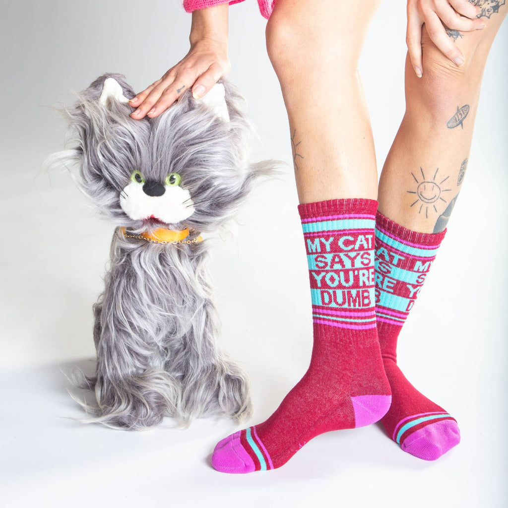 My Cat Says You're Dumb Gym Crew Socks - Dog.Dog.Cat.