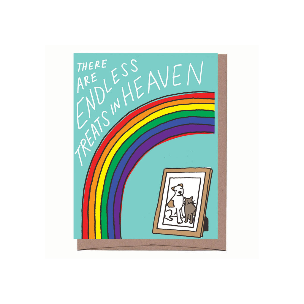 La Familia Green - Treats in Heaven Pet Sympathy Greeting Card - Dog.Dog.Cat.
