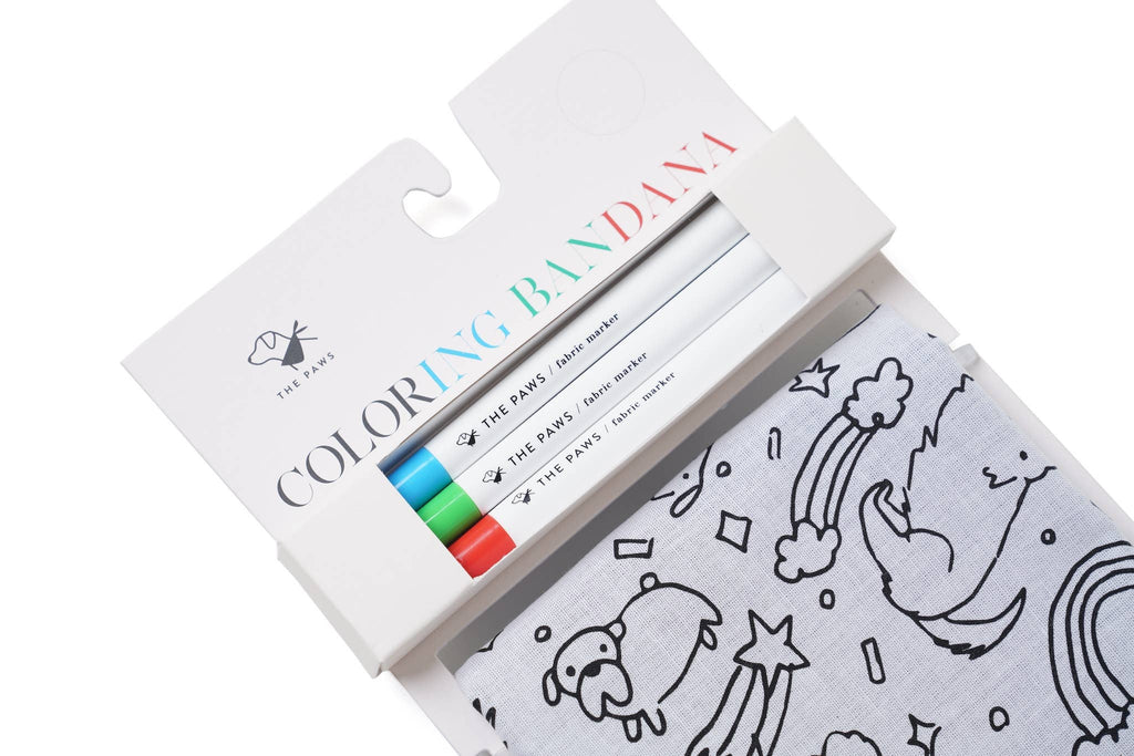 The Paws - Coloring Bandana for Kids and Adults  - Dog.Dog.Cat.