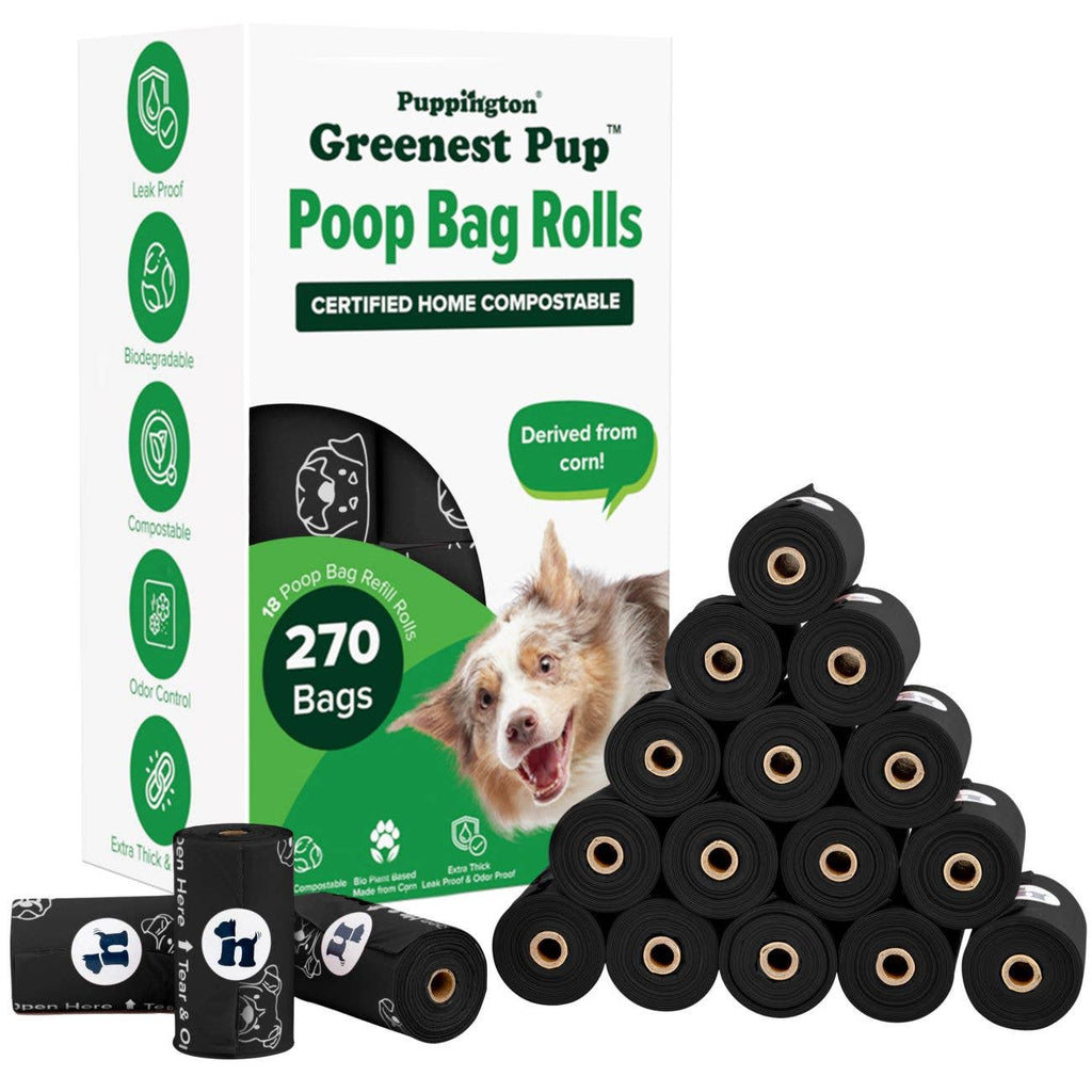 Puppington - Triple-Certified Compostable Thick Dog Poop Bags - Dog.Dog.Cat.