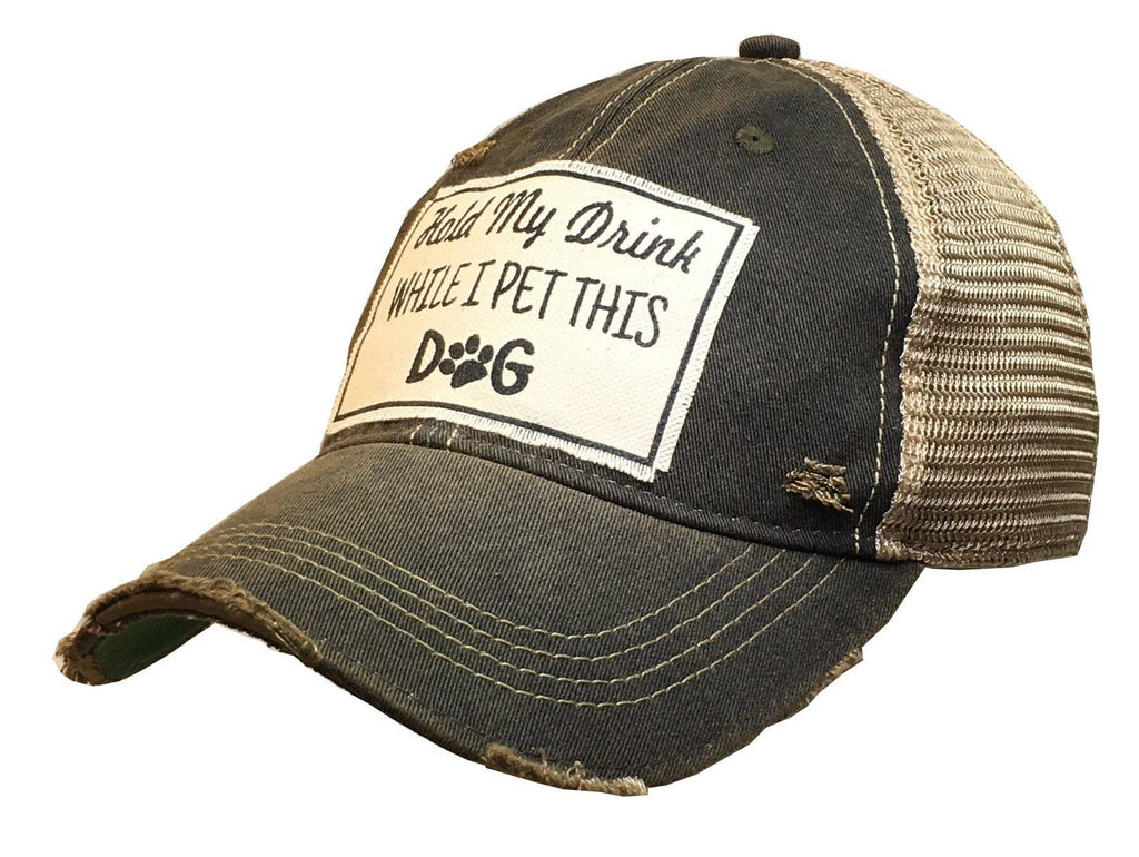 Hold My Drink While I Pet This Dog Trucker Hat Baseball Cap - Dog.Dog.Cat.