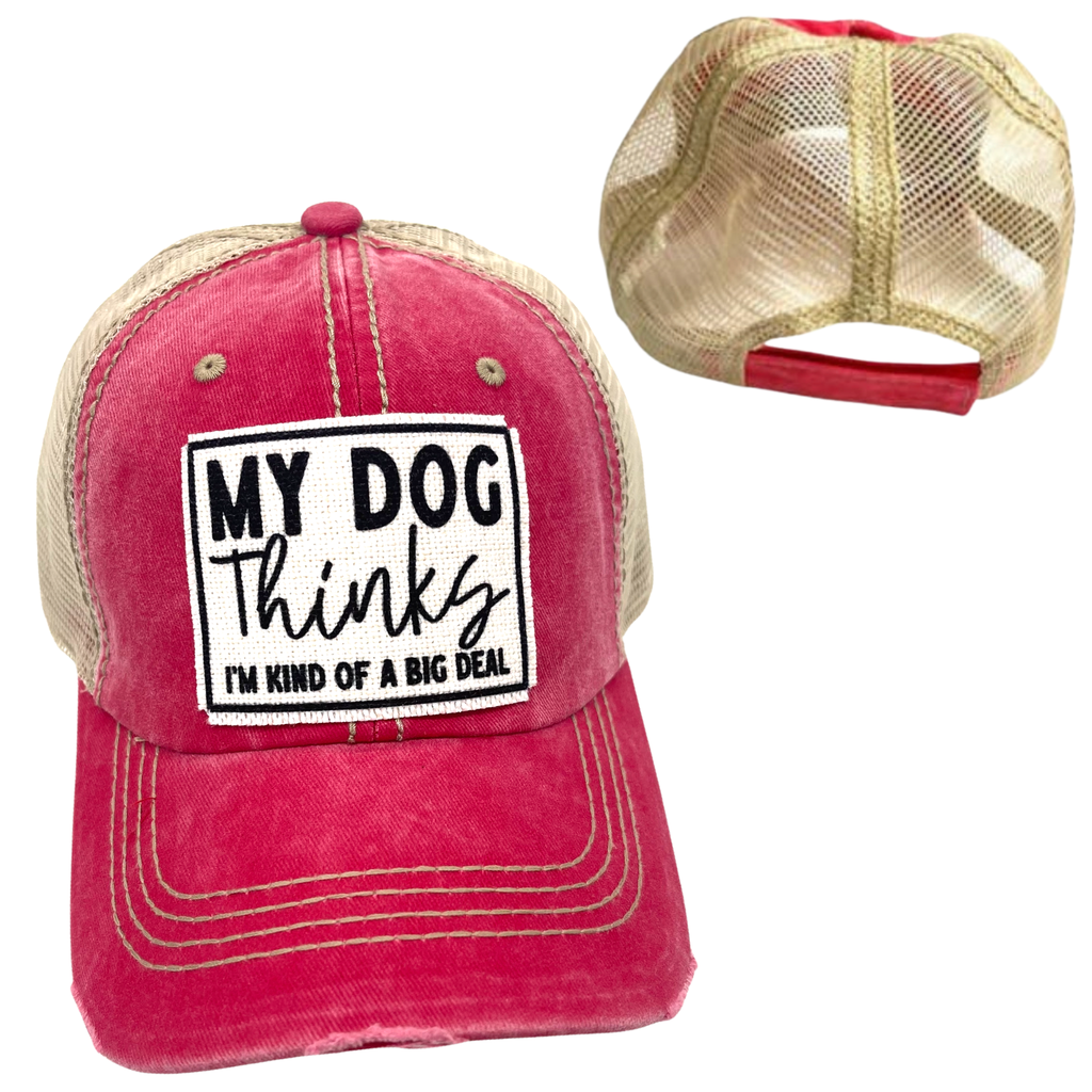 MY DOG THINKS I'M KIND OF A BIG DEAL HATS | DISTRESSED - Dog.Dog.Cat.