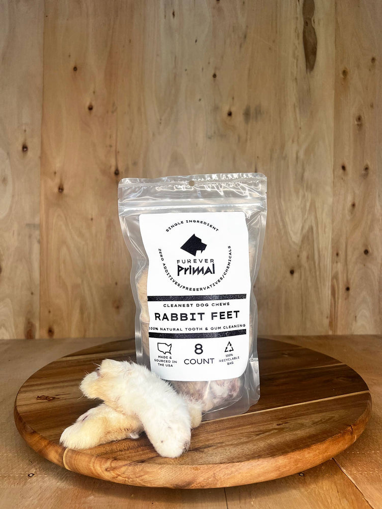 Furever Primal - Bagged Dog Chew: Rabbit Feet - Natural Single Ingredient - Dog.Dog.Cat.