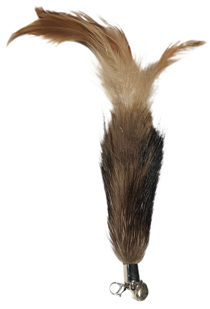 Furry and Feathers Wand Attachment Toy with Bell - Dog.Dog.Cat.