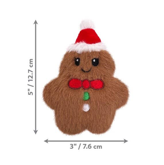 KONG Holiday Snuzzles Mini Gingerbread Plush Dog Toy - Dog.Dog.Cat.