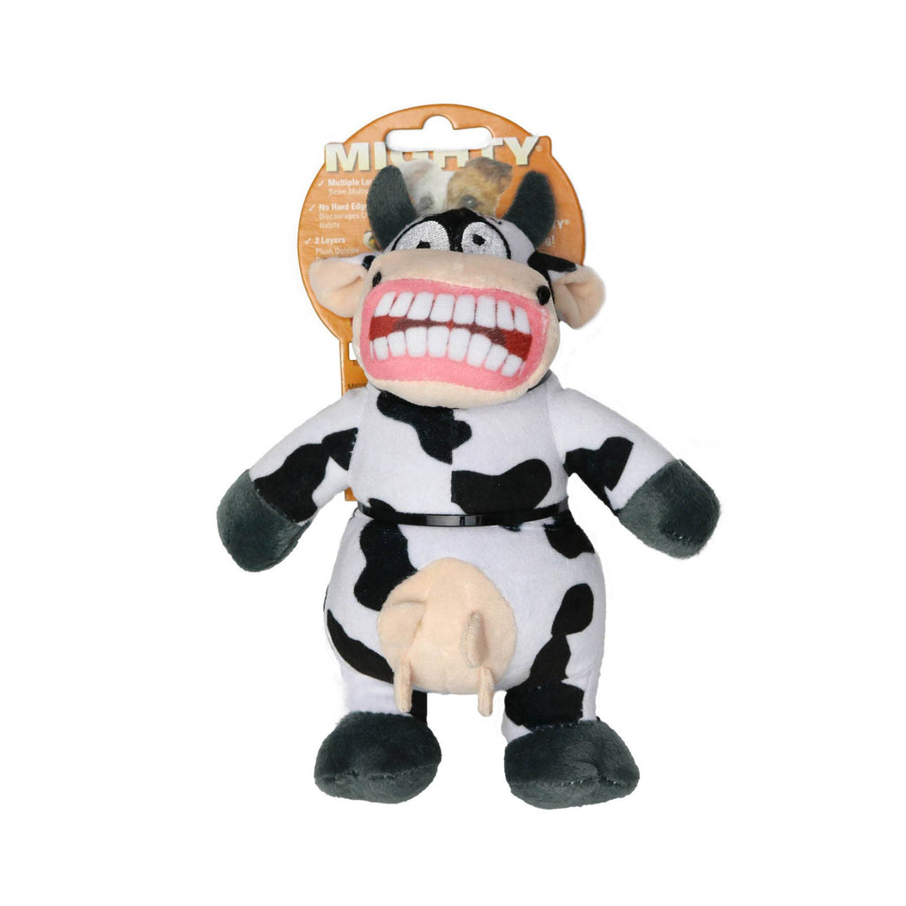 Mighty Jr Angry Animals Mad Cow, Plush, Squeaky Dog Toy - Dog.Dog.Cat.