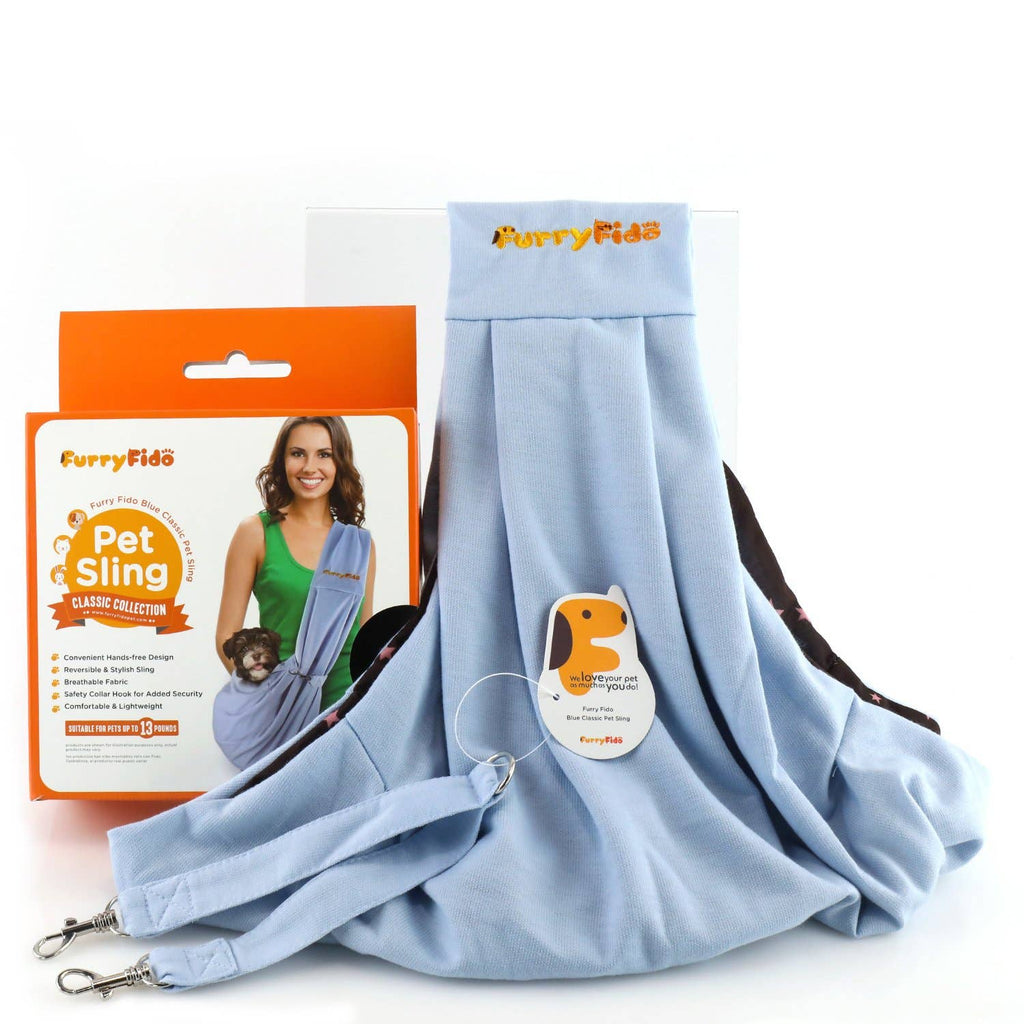 Furry Fido Pet Supplies - Furry Fido Classic Pet Sling - Blue - Dog.Dog.Cat.