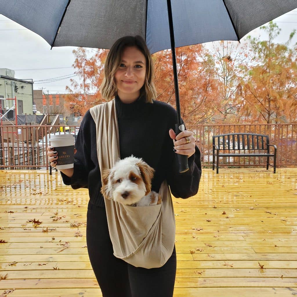 Walking Palm - Dog Sling - Oatmeal Tan Linen - Dog.Dog.Cat.