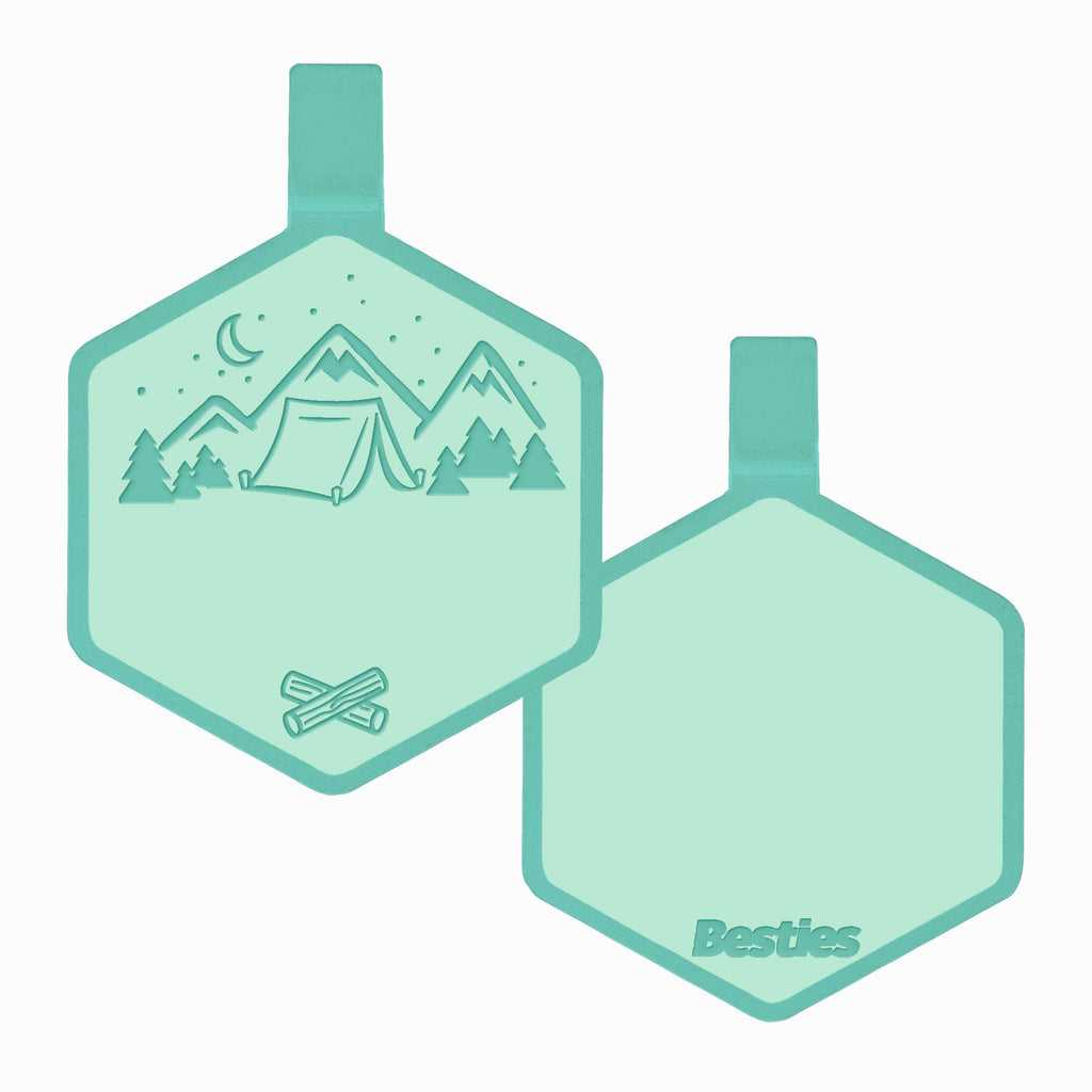 Besties Pets - Happy Camper Silicone Dog ID Tag - Dog.Dog.Cat.
