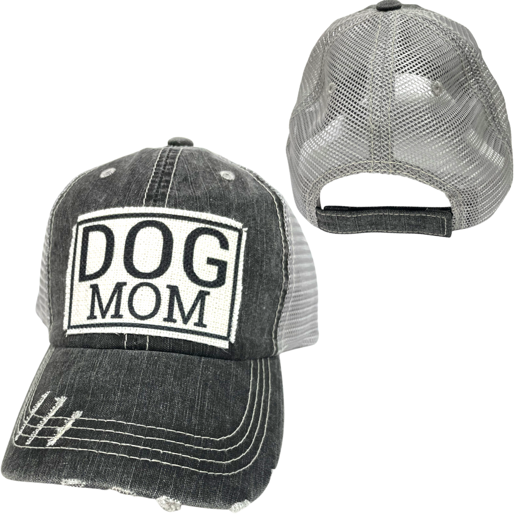 DOG MOM BALL CAP | WOMAN'S HAT | DISTRESSED - Dog.Dog.Cat.