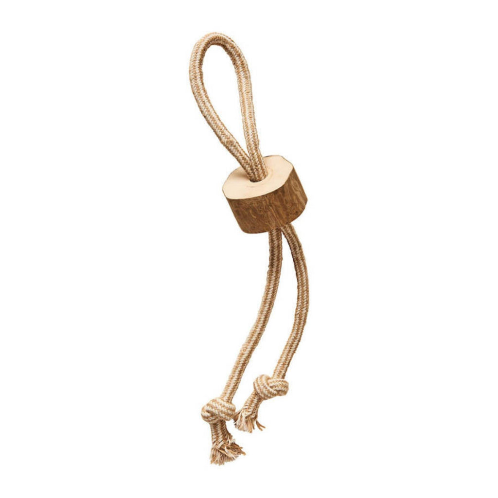 Ethical Love Earth Rope Tug Dog Toy Coffee Wood  18" - Dog.Dog.Cat.