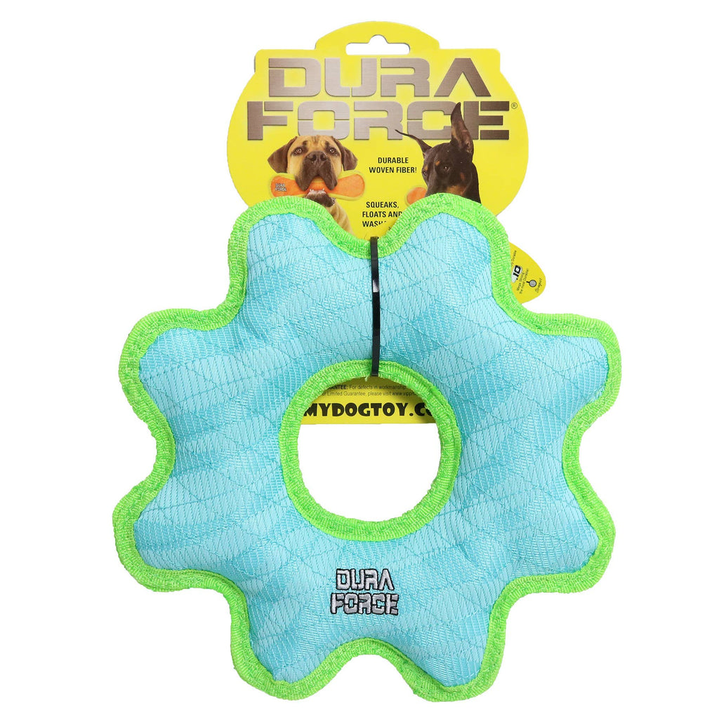 Tuffy Dog Toys - VIP Products - DuraForce Med Gear Ring - Blue, Durable, Squeaky Dog Toy - Dog.Dog.Cat.