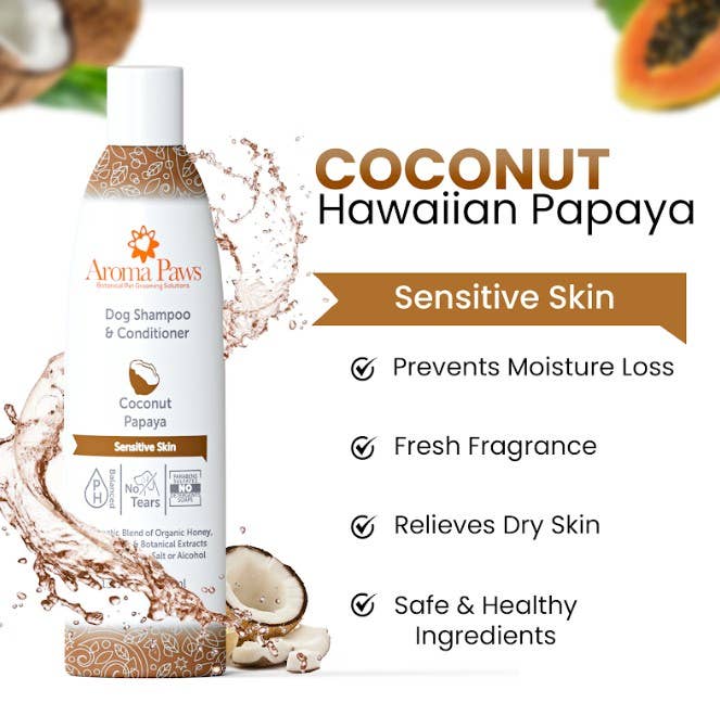 Aroma Paws - 13.5 Oz. Shampoo Coconut Papaya - Dog.Dog.Cat.